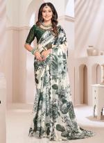 Crystal Organza Silk Cream Traditional Wear Hand Work Saree